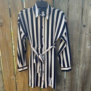 NWT ASOS DESIGN button through belted mini shirt dress in stripe
